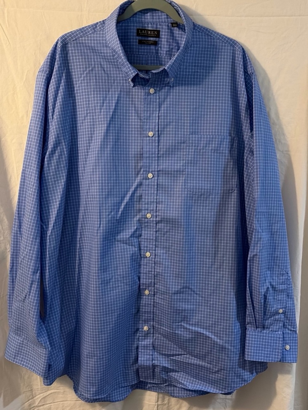 Ralph Lauren Blue Windowpane Button-Down Dress Shirt